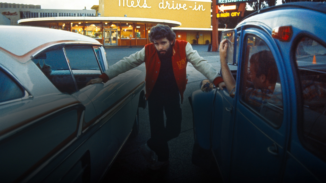 George Lucas on the set of American Graffiti
