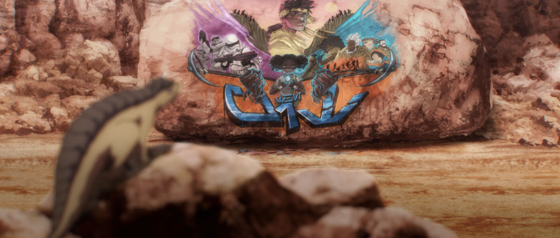 The mural from "The Pit"